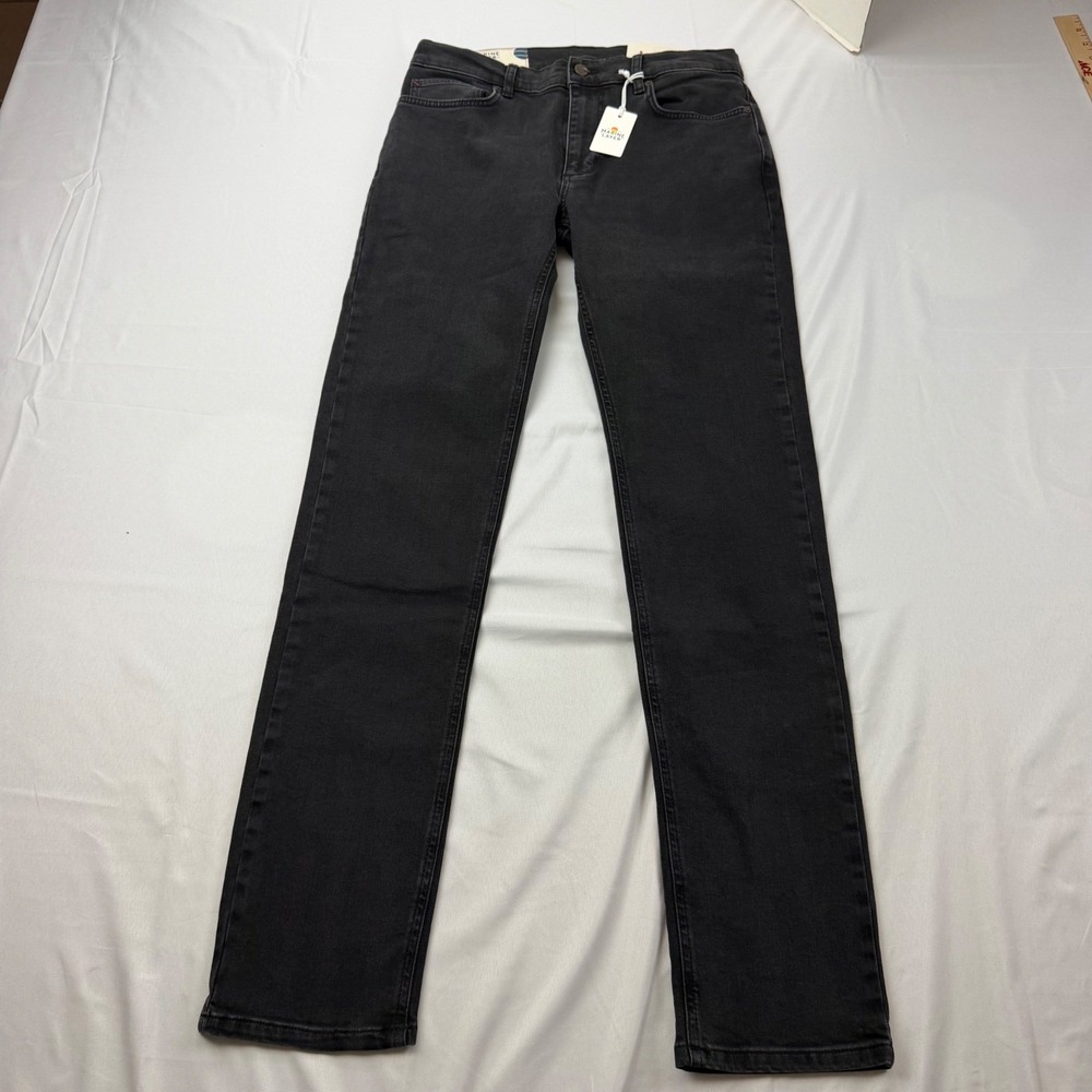 Marine Layer 5 Pocket Pant Men 32x34 Washed Black Slim Straight Stretch Jeans